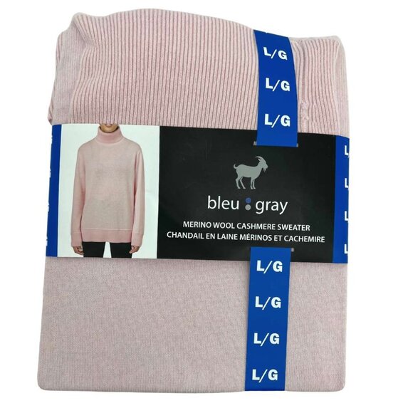 Bleu Gray Women's Pink Merino Wool Cashmere Sweater / Size Large - Picture 1 of 4